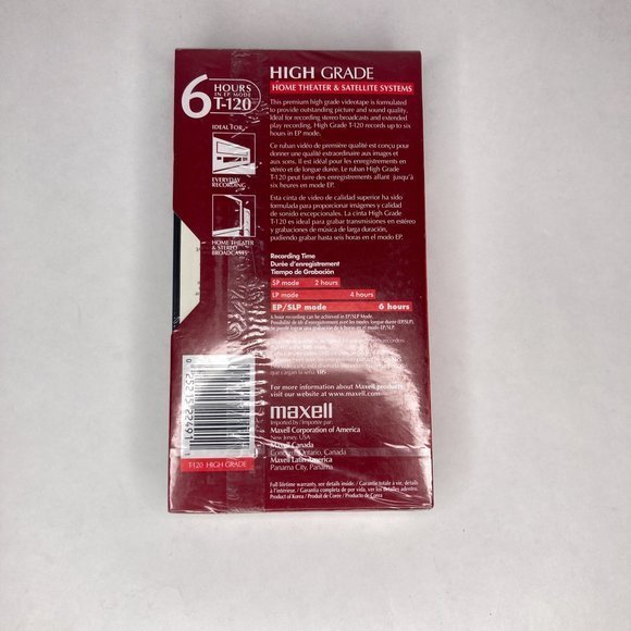 New 5-Pack Sony Premium Grade Blank VHS Video‎ Tapes 6hrs T-120 + BONUS Tape - Picture 4 of 4